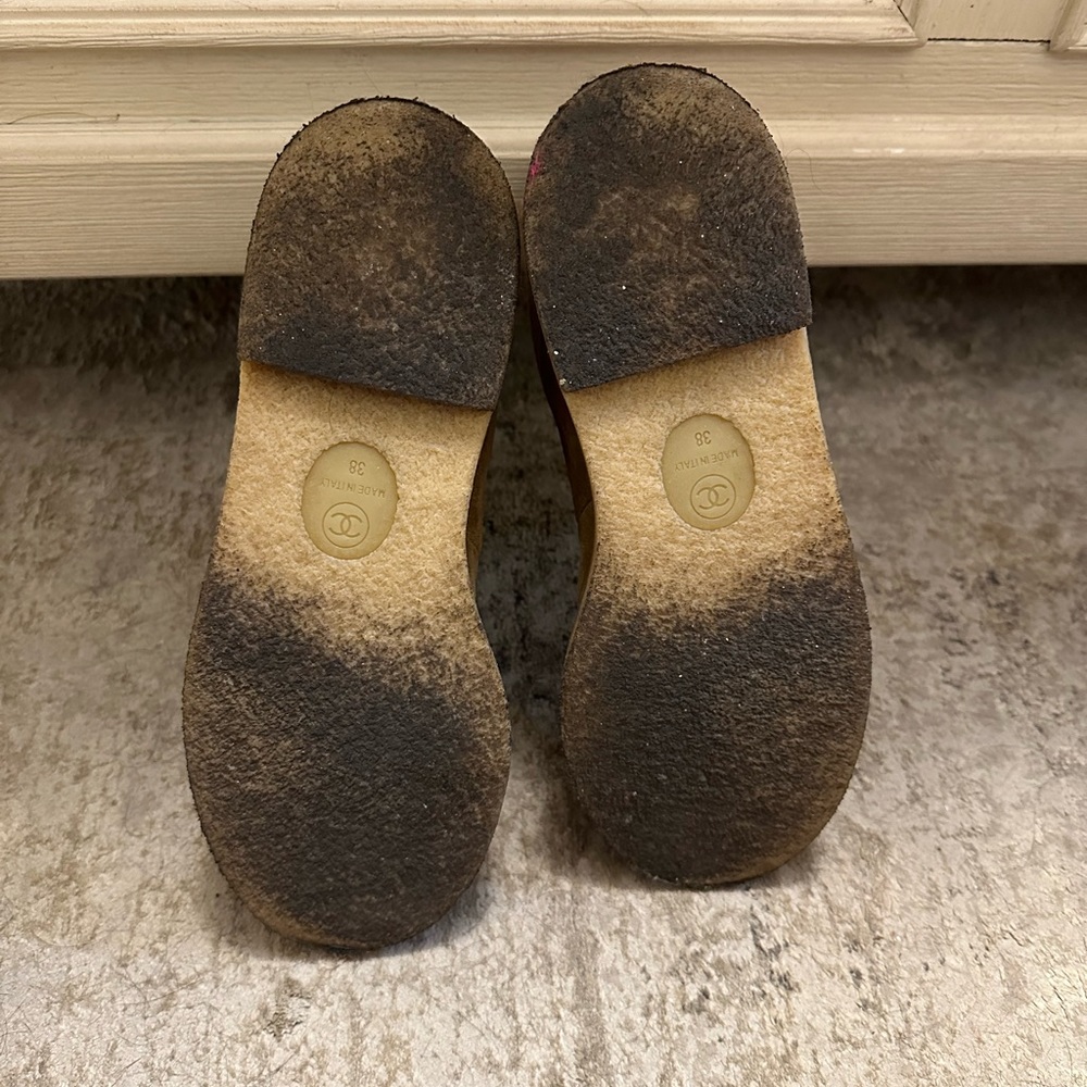 100% authentic Chanel Interlocking CC Logo Lace Up Suede Boots Booties - Picture 14 of 15